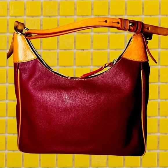 EUC Dooney & Bourke 1975 Rebecca Burgundy & Natural Leather
Hobo Bag - Picture 2 of 7